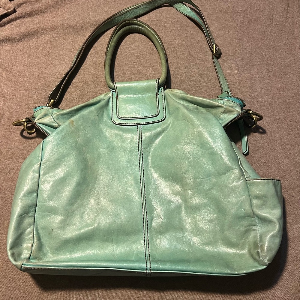 HOBO Mint Green Leather Crossbody Satchel